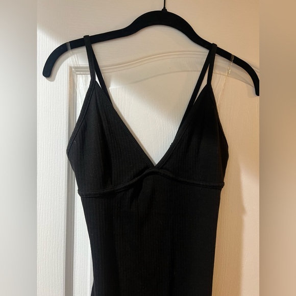 Black Ribbed Jumpsuit - Picture 3 of 4